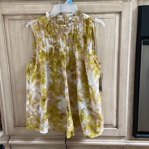 Joie blouse top sz L porcelain print NWT
